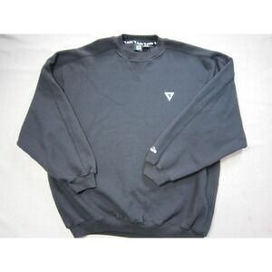 Vintage Diadora Men's Crewneck Sweatshirt Black XL 90s Dual Embroidered Logos